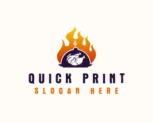 Flame Roast Chicken logo design