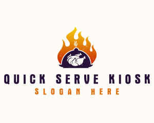 Flame Roast Chicken logo design