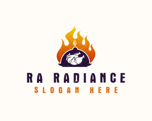 Flame Roast Chicken logo design