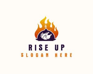 Flame Roast Chicken logo design