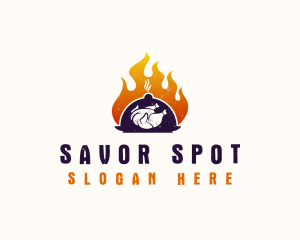 Flame Roast Chicken logo design