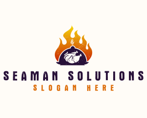 Flame Roast Chicken logo design