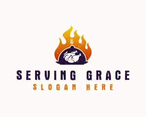 Flame Roast Chicken logo design