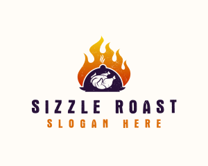 Roast - Flame Roast Chicken logo design