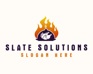 Flame Roast Chicken logo design