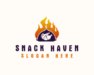 Flame Roast Chicken logo design