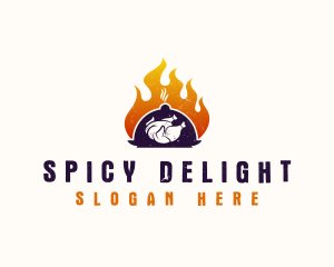 Spicy - Flame Roast Chicken logo design