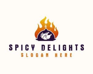 Spicy - Flame Roast Chicken logo design