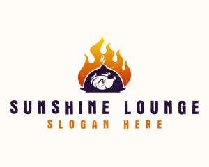 Flame Roast Chicken logo design