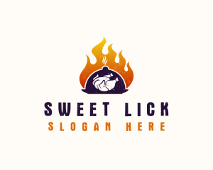 Flame Roast Chicken logo design