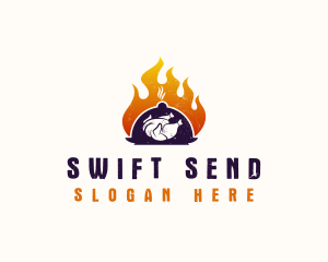 Flame Roast Chicken logo design