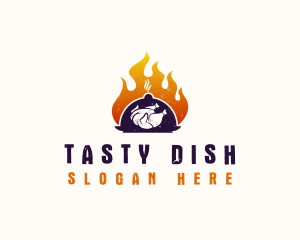 Dish - Flame Roast Chicken logo design