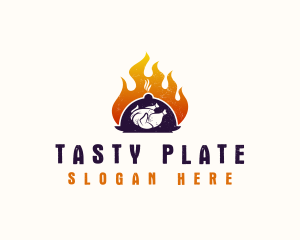 Dish - Flame Roast Chicken logo design