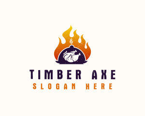 Flame Roast Chicken logo design