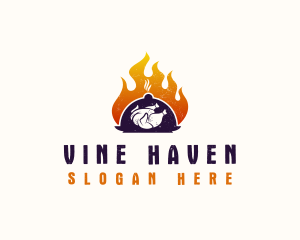 Flame Roast Chicken logo design