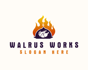 Flame Roast Chicken logo design