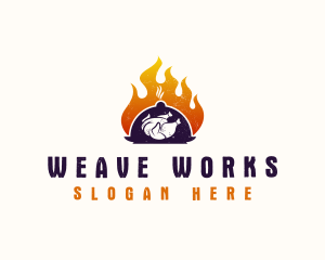 Flame Roast Chicken logo design