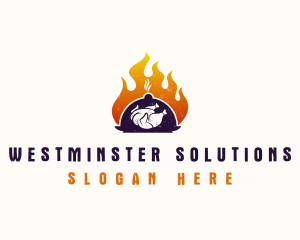 Flame Roast Chicken logo design