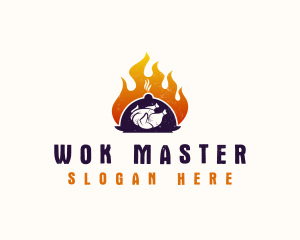 Flame Roast Chicken logo design