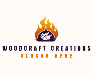 Flame Roast Chicken logo design