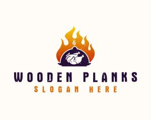 Flame Roast Chicken logo design