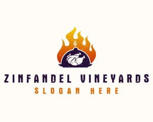 Flame Roast Chicken logo design