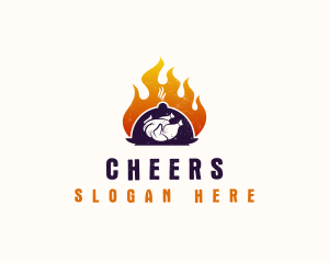 Flame Roast Chicken logo design