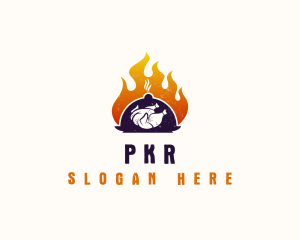 Flame Roast Chicken logo design