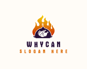 Cooking - Flame Roast Chicken logo design