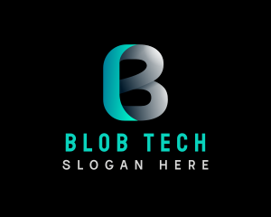 Cyber Digital Tech Letter B logo design