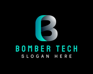 Cyber Digital Tech Letter B logo design