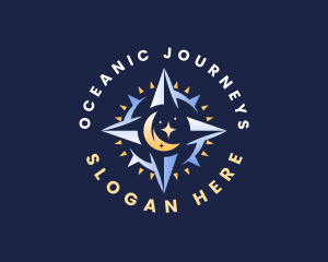Voyage - Moon Star Compass logo design