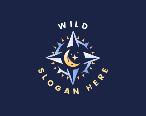 Wayfind - Moon Star Compass logo design