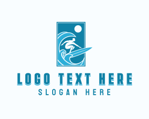 Ocean - Ocean Wave Surfing logo design