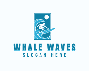 Ocean Wave Surfing logo design