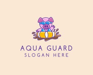 Lifeguard - Swimming Mud Pig logo design