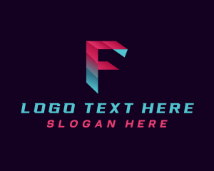 Letter F - Digital Cyber Gaming logo design