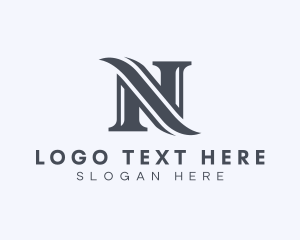 N - Premium Business Wave Letter N logo design