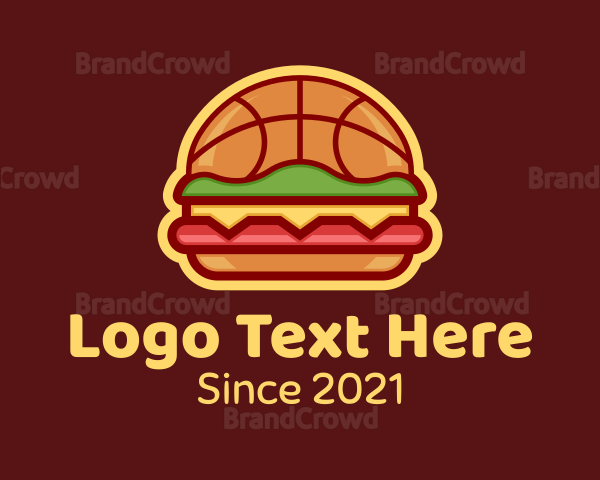 Basketball Burger Restaurant Logo