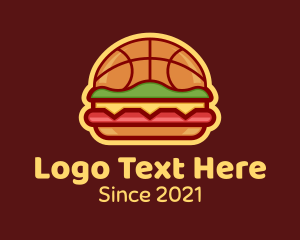 Hoops - Basketball Burger Restaurant logo design