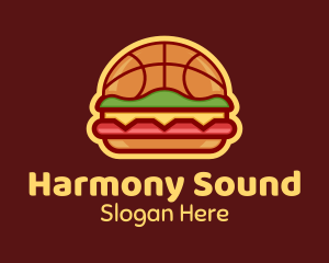 Basketball Burger Restaurant Logo