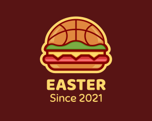 Hamburger - Basketball Burger Restaurant logo design