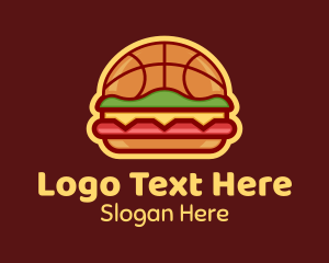 Basketball Burger Restaurant Logo