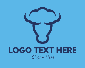 Cow - Blue Bull Cloud logo design