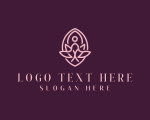 Fitness - Meditation Yoga Lotus logo design