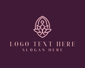 Peace - Meditation Yoga Lotus logo design
