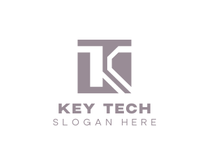 Digital Tech Structure Letter K logo design