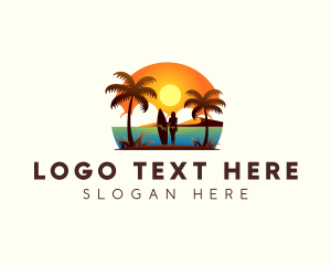 Island - Travel Beach Resort logo design