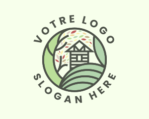 Cabin - Cottage Tree Landscape logo design