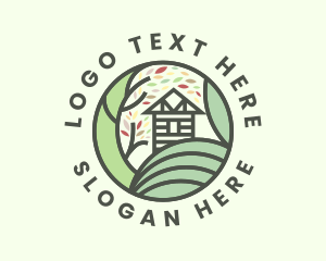 Shack - Cottage Tree Landscape logo design